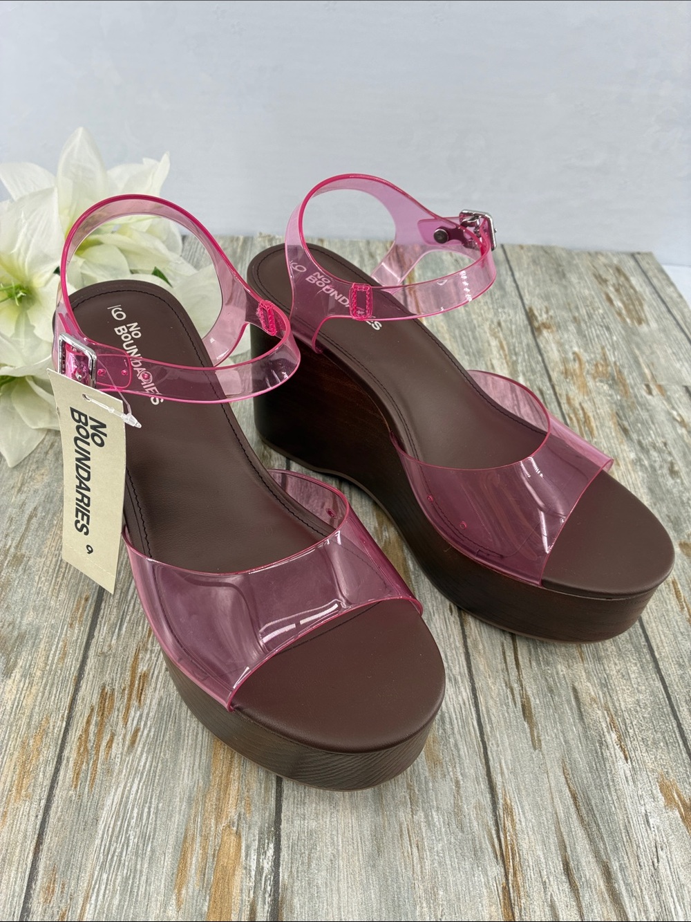 Women’s Lucite Platform Sandals Shoes Size 9 - Picture 4 of 12